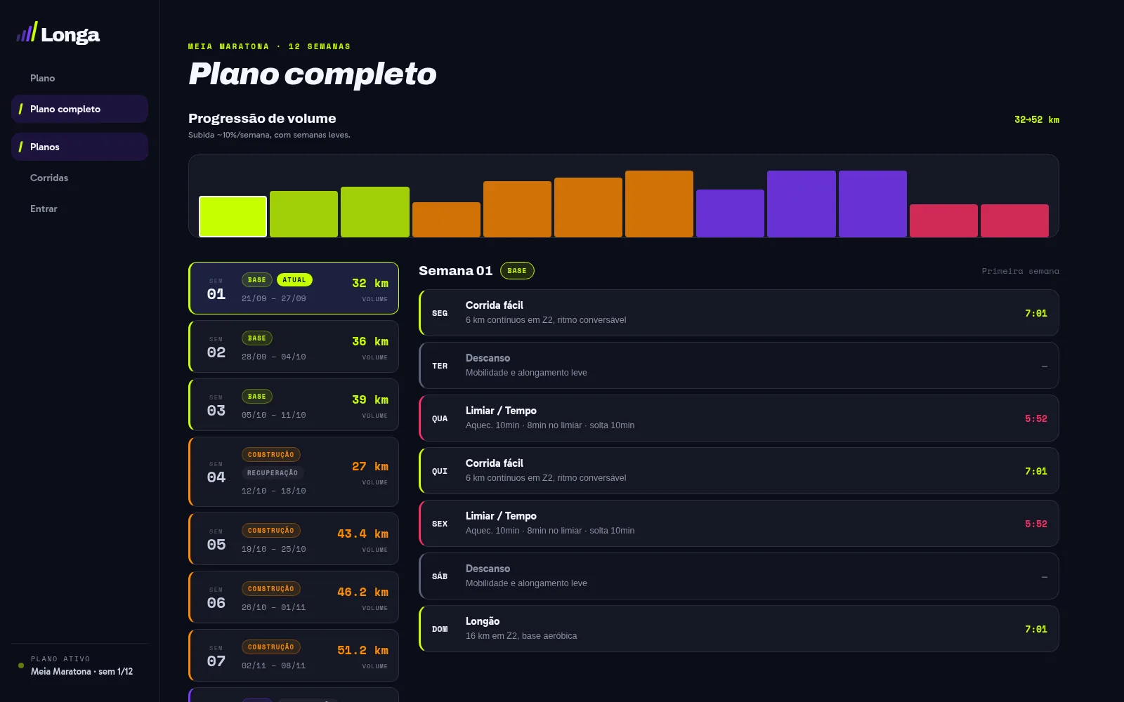 Longa: full plan and volume